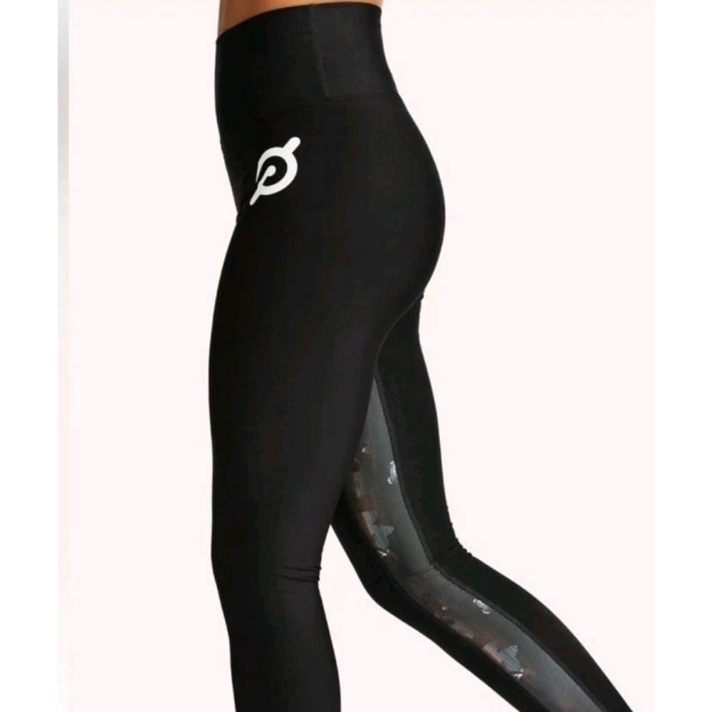 Peloton Show Up Floral Essential Leggings Womens Size MEDIUM M Black Spandex